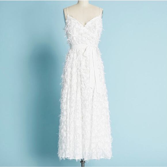 ModCloth White Sleeveless A Taste for Texture Midi Dress Size 2 Wedding - Picture 1 of 8